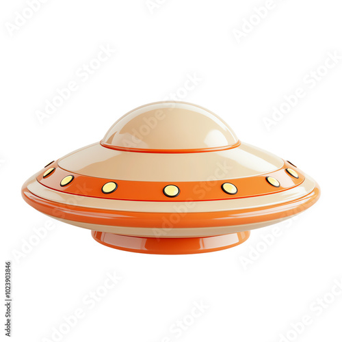 Colorful UFO model on a white isolated background. transparent background photo