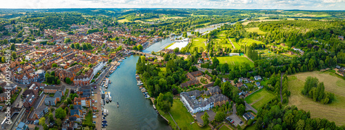 View of Henley-on-Thames, a town and civil parish on the River Thames in Oxfordshire, England photo