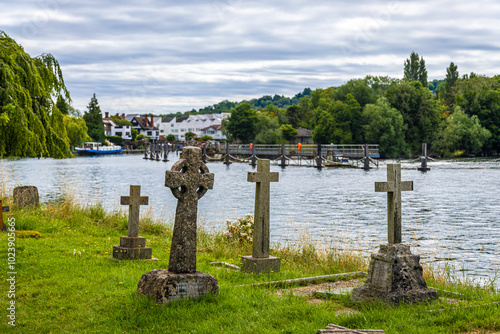 Aerial view of Marlow,a town and civil parish within the Unitary Authority of Buckinghamshire, England photo