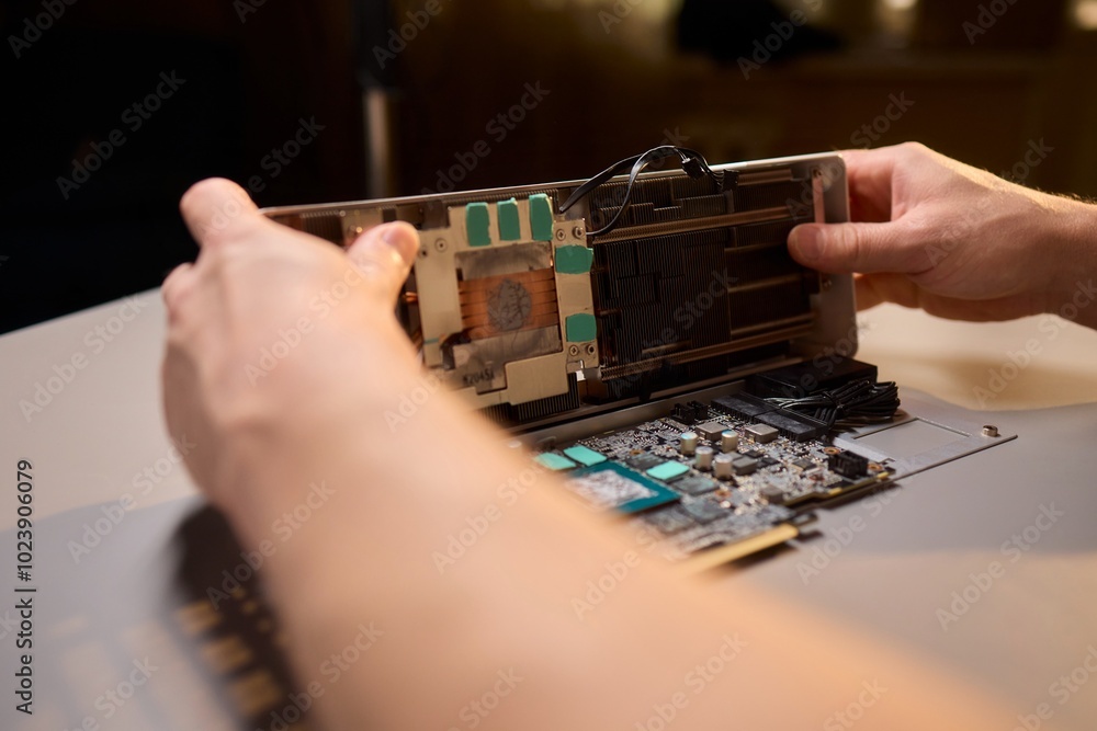 Assembling a graphics card equipped with an advanced and highly efficient cooling system Assembling a graphics card equipped with an advanced and highly efficient cooling system