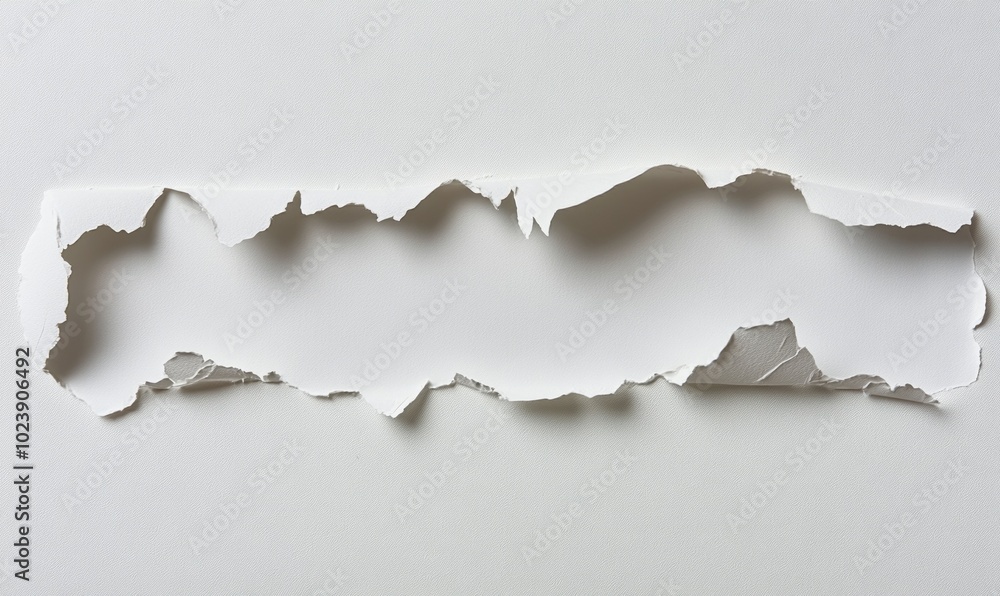 A white background with a torn piece of paper A white background with a torn piece of paper