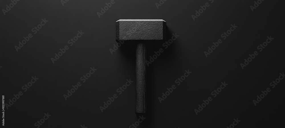 A minimalist depiction of a war hammer with a rectangular head and a straight, unadorned handle A minimalist depiction of a war hammer with a rectangular head and a straight, unadorned handle