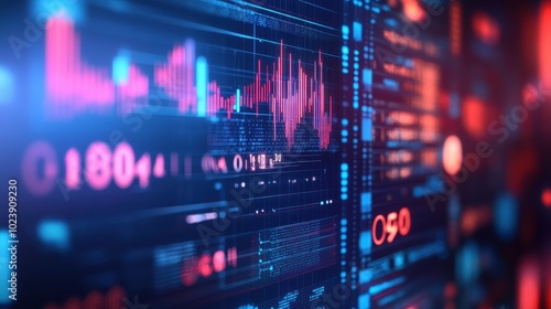 Vibrant Financial Data and Stock Charts Display