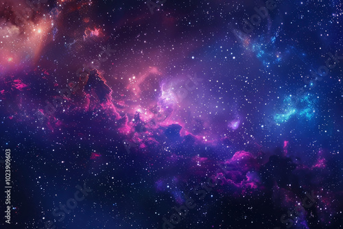 Beautiful space background, with stars and nebulae. Generative AI