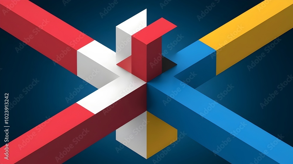 Abstract cubes creating a mind-bending optical illusion Abstract cubes creating a mind-bending optical illusion