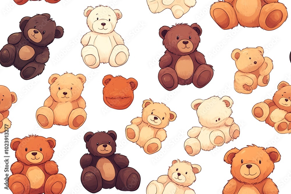 Obraz premium Cute teddy bear pattern background