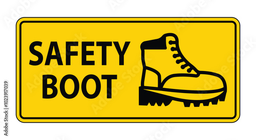 Caution sign featuring a safety boot icon