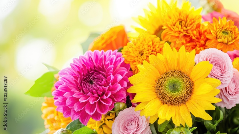Colorful Bouquet of Fresh Seasonal Flowers Colorful Bouquet of Fresh Seasonal Flowers