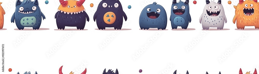 Cute cartoon monsters pattern Cute cartoon monsters pattern