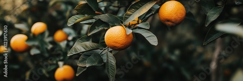 oranges growing on orange tree