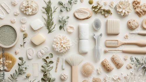 Wallpaper Mural Organic Beauty Products and Accessories Flat Lay Torontodigital.ca