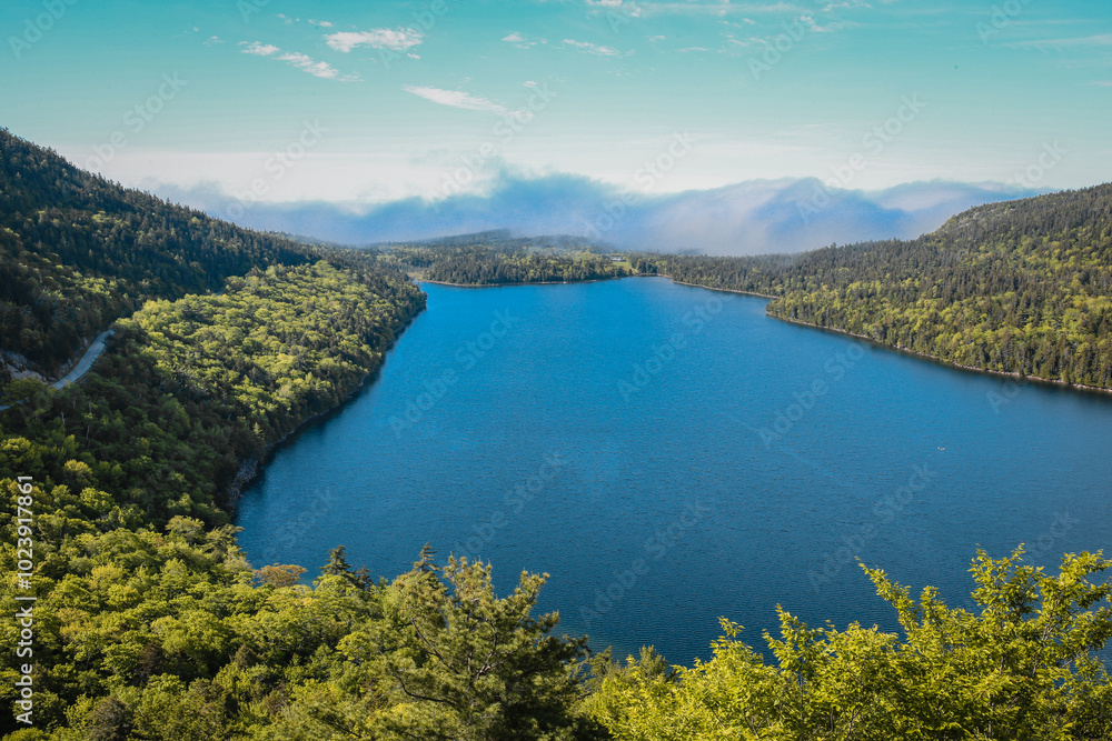 Overhead Jordan Pond in Acadia National Park Overhead Jordan Pond in Acadia National Park