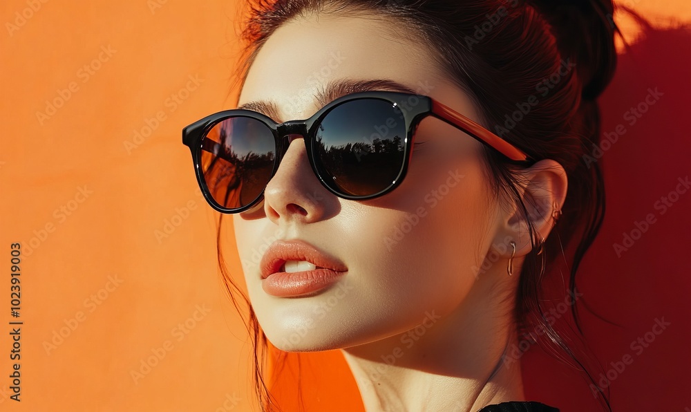 A woman wearing sunglasses A woman wearing sunglasses