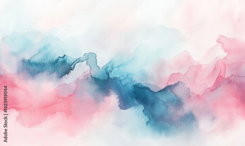 A stunning watercolor wash of pastel pinks and blues creates a serene atmosphere perfect for backgrounds or artistic projects A stunning watercolor wash of pastel pinks and blues creates a serene atmosphere perfect for backgrounds or artistic projects