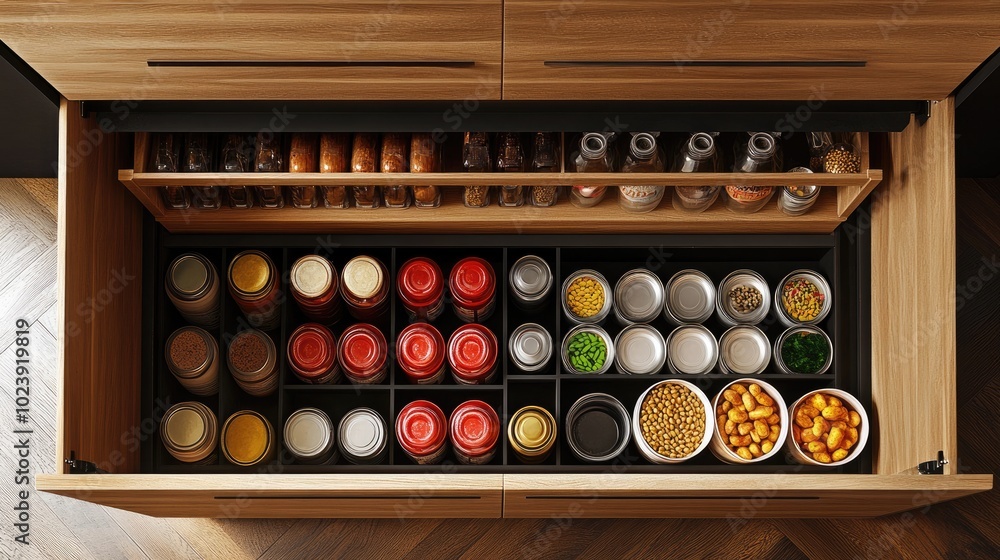 Organized Kitchen Drawer with Jars and Containers Organized Kitchen Drawer with Jars and Containers
