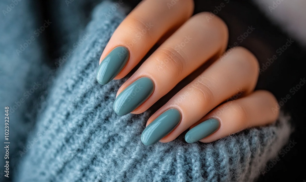 A woman's hand with long, painted nails A woman's hand with long, painted nails