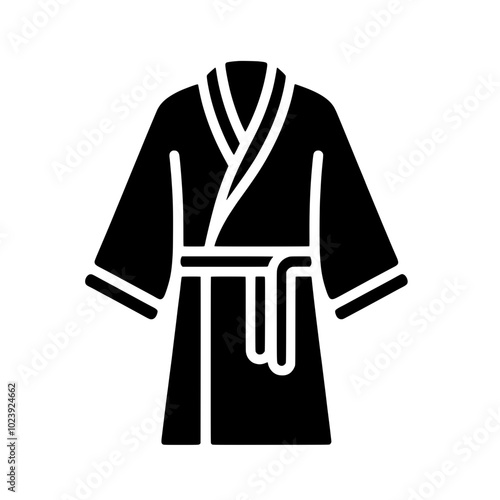 Bathrobe vector illustration isolated – tie-belted robe design for spa, relaxation, or bathroom use
