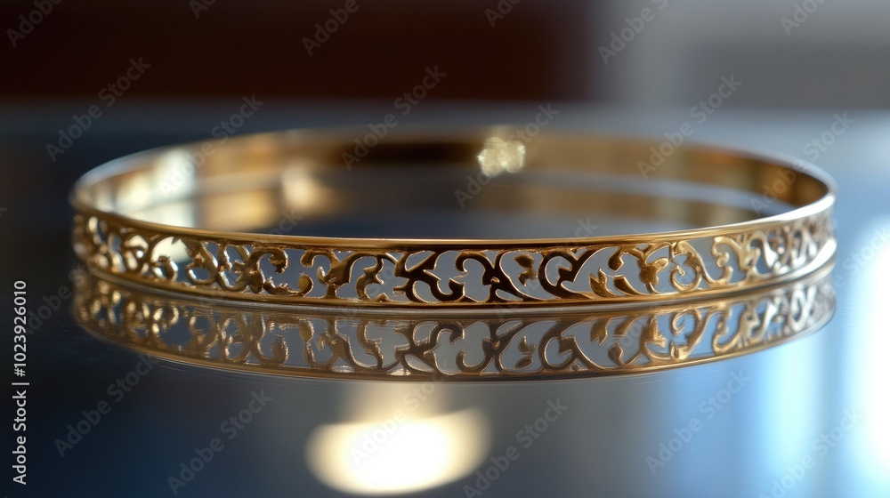Elegant Gold Bangle with Intricate Design Elegant Gold Bangle with Intricate Design