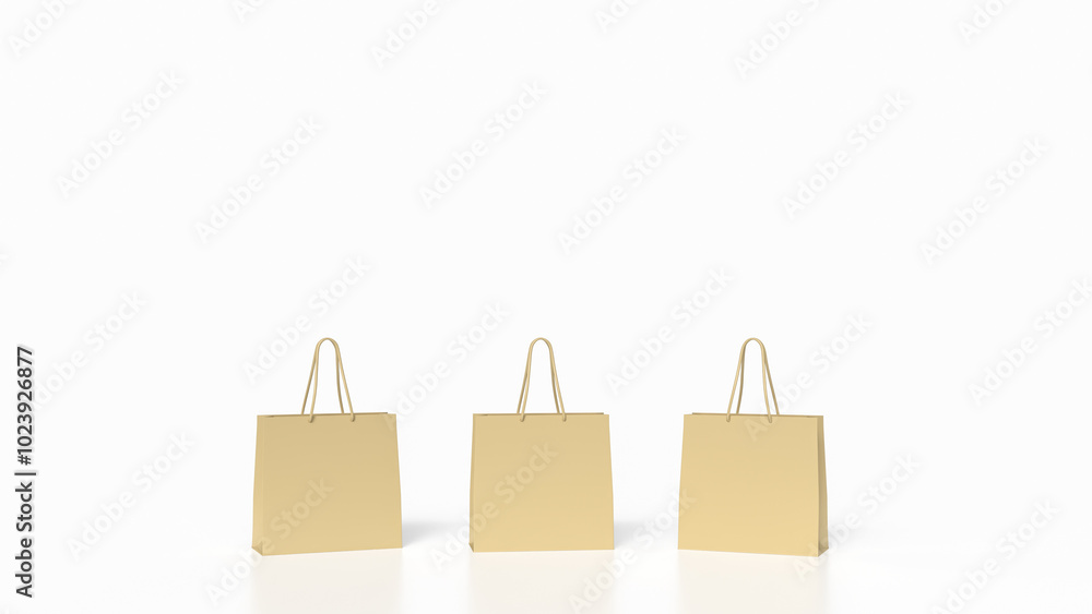 The Three shopping bag on white Background 3d rendering. The Three shopping bag on white Background 3d rendering.
