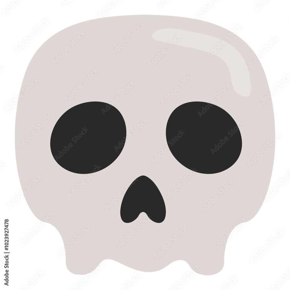 Naklejka premium Flat icon of skull isolated on white background.