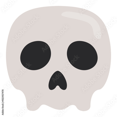 Flat icon of skull isolated on white background.