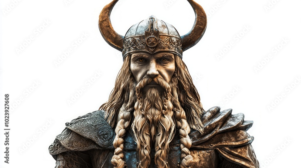 This striking representation of Eir the Scandinavian goddess of healing showcases her fierce aspect adorned in traditional armor with elaborate textures and striking features. This striking representation of Eir the Scandinavian goddess of healing showcases her fierce aspect adorned in traditional armor with elaborate textures and striking features.