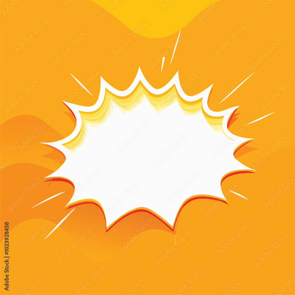 Orange Background with White Comic Speech Bubble Orange Background with White Comic Speech Bubble