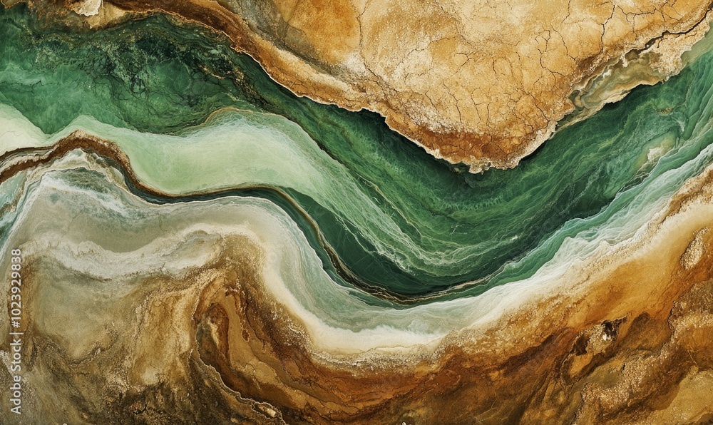 Abstract green and brown salt lake Abstract green and brown salt lake