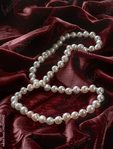 Pearl Necklace on Velvet.