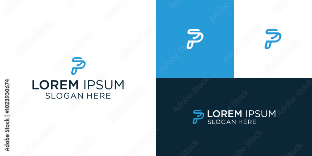 Initial letter P PS SP logo design template. Initial letter P PS SP logo design template.