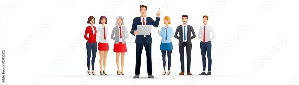 Group of Professionals in Flat Design Style Group of Professionals in Flat Design Style