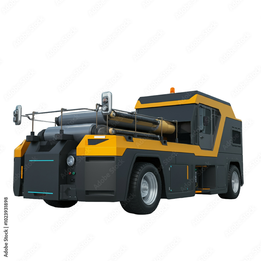 Industrial tow truck in transparent background Industrial tow truck in transparent background