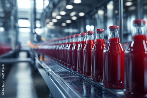 Wallpaper Mural Modern juice bottling line, automated production and packaging of natural beverages, efficient and clean facility Torontodigital.ca