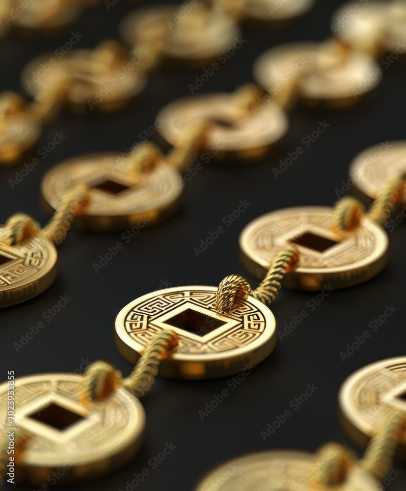 Gold Chinese Coins. Gold Chinese Coins.