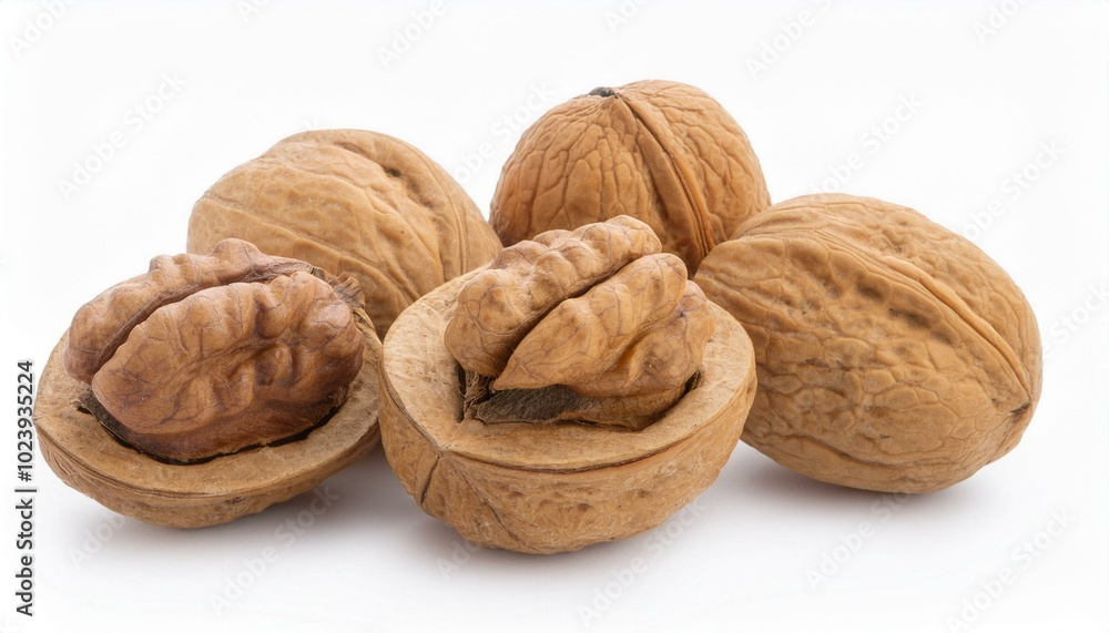Walnut isolated. Ripe walnut isolated on white background. Walnut isolated. Ripe walnut isolated on white background.