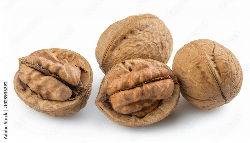 Walnut isolated. Ripe walnut isolated on white background Walnut isolated. Ripe walnut isolated on white background