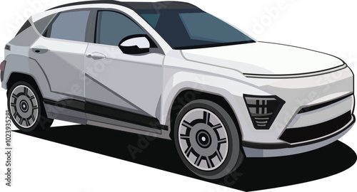 Beautiful white car.eps