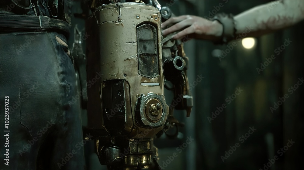 Futuristic Robot Arm: Close-Up of a Mechanical Limb Futuristic Robot Arm: Close-Up of a Mechanical Limb