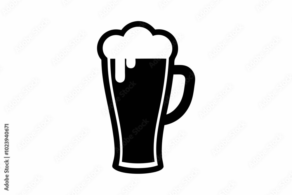 beer glass silhouette vector, beer glass bottle icon symbol. beer vector illustration beer glass silhouette vector, beer glass bottle icon symbol. beer vector illustration