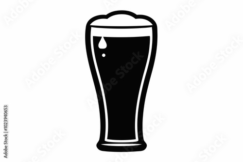 beer glass silhouette vector, beer glass bottle icon symbol. beer vector illustration