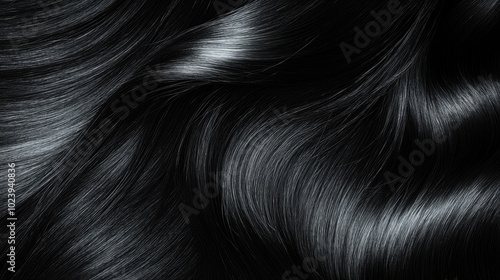 A black and white image of a person's hair with a lot of texture. The hair appears to be very long and is curled up