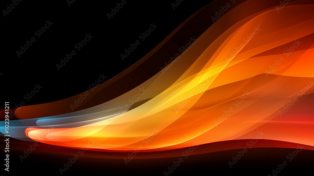 Abstract orange and yellow gradient wave design. Abstract orange and yellow gradient wave design.
