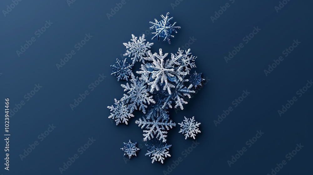 Ice flakes swirling in the wind, winter chill, flat design illustration Ice flakes swirling in the wind, winter chill, flat design illustration