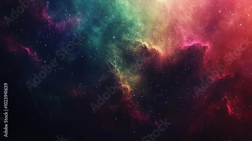 Enchanting Abstract Space Galaxy Background with Vibrant Colorful Smoke and Glowing Elements, Futuristic Nebula Clouds and Space Explosion, Surreal Fantasy Abstract Concept