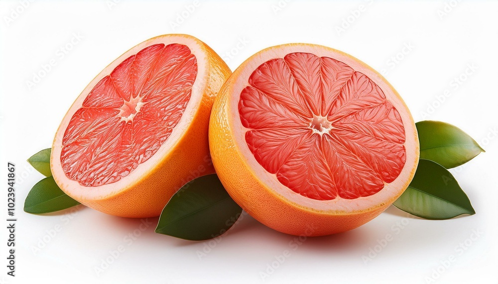 Sliced grapefruit isolated on the white background . Sliced grapefruit isolated on the white background .
