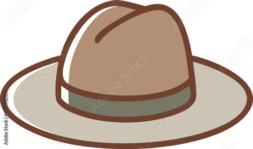 a brown hat with a brown band on it