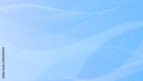 Abstract wavy white lines glowing on blue background. Elegant smooth blue gradient background. Suitable for banner background, poster, flyer and other business industries.