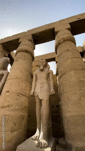 Luxor Temple Ancient Egypt Vertical 4K