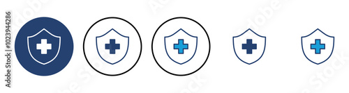 Health insurance icon vector. Insurance health document icon