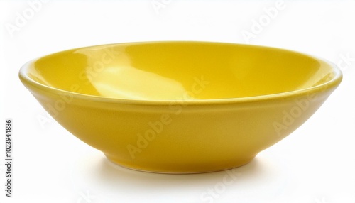 Yellow bowl isolated on the white background.